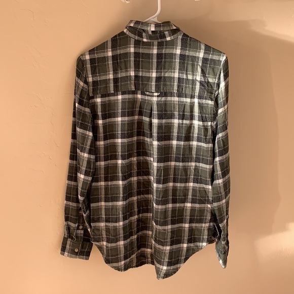 American Eagle Ammmazingly Soft Green Plaid flannel Shirt - Picture 2 of 3